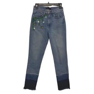3x1 Light Blue Raw Hem High Rise Jeans